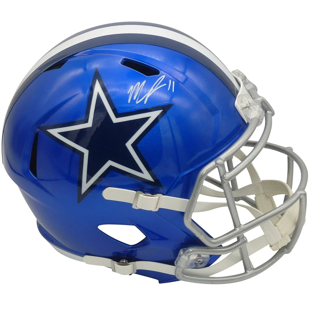 Micah Parsons autographed Dallas Cowboys blue glossy helmet with star logo