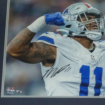 Micah Parsons autographed deluxe framed 16x20 photo with white Cowboys jersey