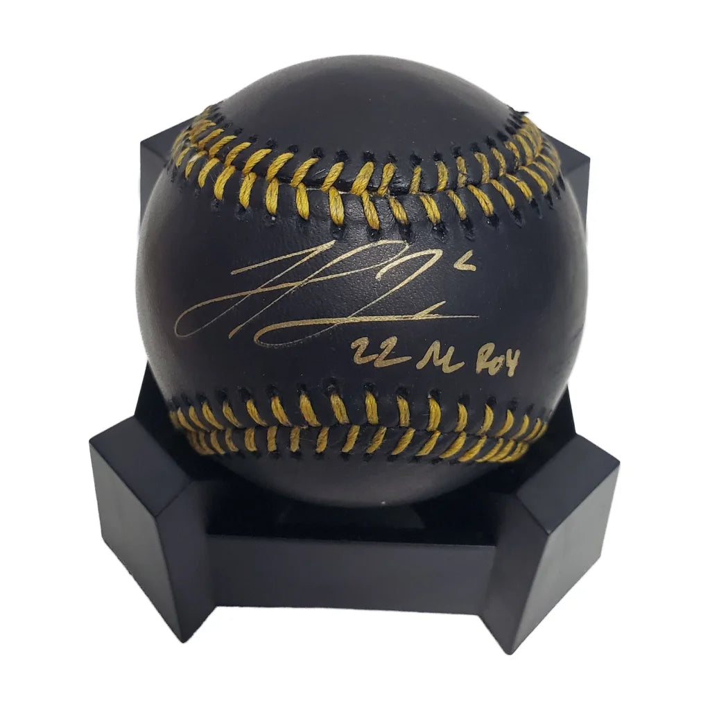 Michael Harris Signed Black Major League Baseball with Gold Stitching | Creative Sports | vintageantiquesgifts.com