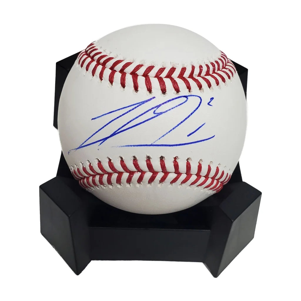 Michael Harris signed official Major League Baseball with blue autograph