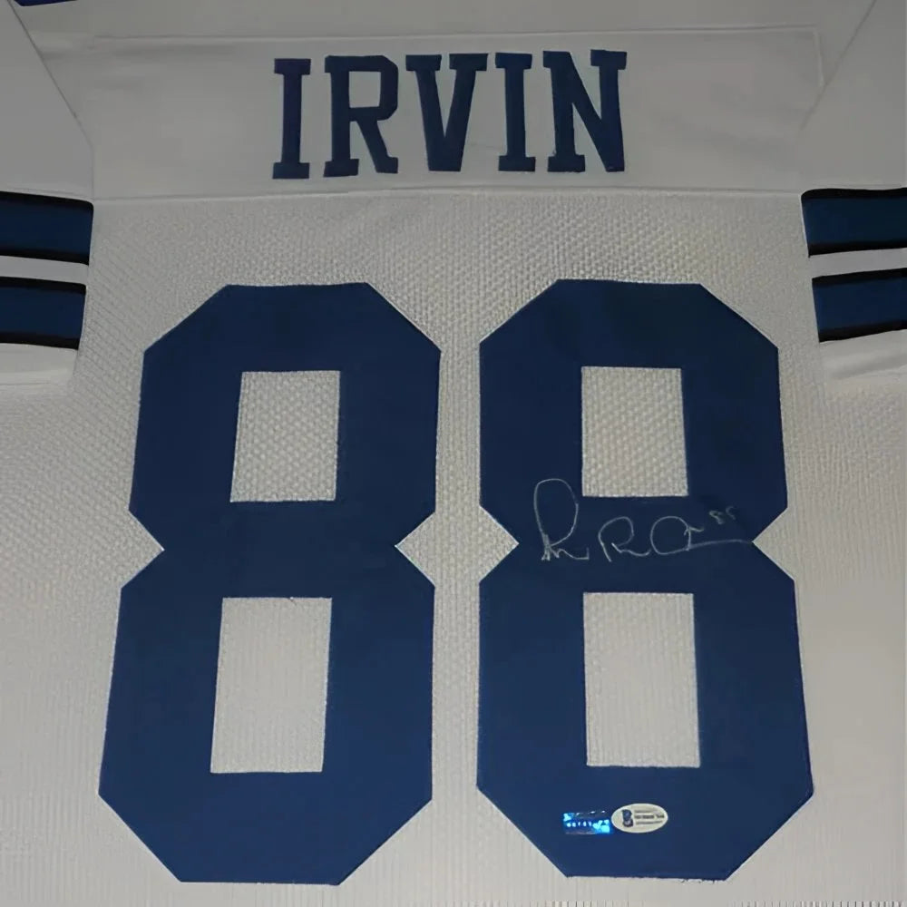 Michael Irvin 88 autographed deluxe framed jersey with COA