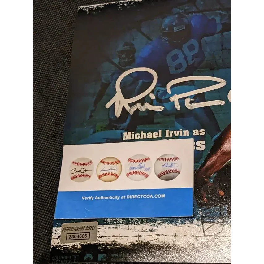 Michael Irvin autographed 8x10 photo poster with authentication card and sticker