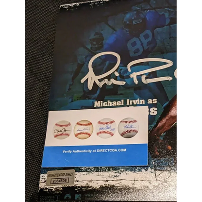 Michael Irvin autographed 8x10 photo poster with authentication card and sticker