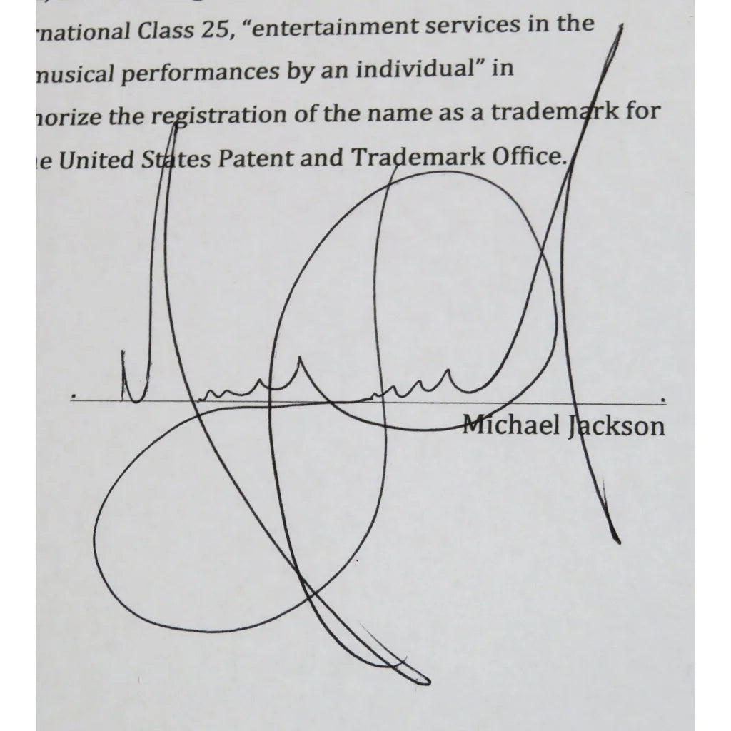 Michael Jackson autographed contract framed display with signature