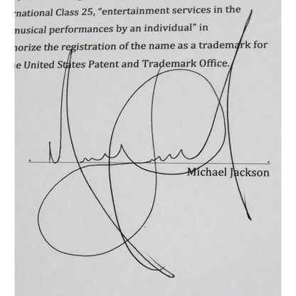 Michael Jackson autographed contract framed display with signature