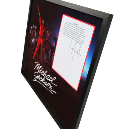 Michael Jackson autographed contract framed display with JSA BAS
