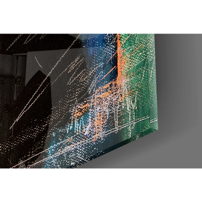 Vibrant Michael Jackson fedora abstract glass wall art print