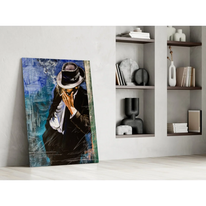 Michael Jackson fedora abstract wall art canvas print