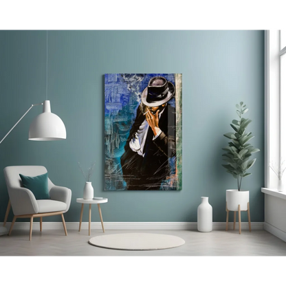 Michael Jackson fedora abstract canvas wall art print