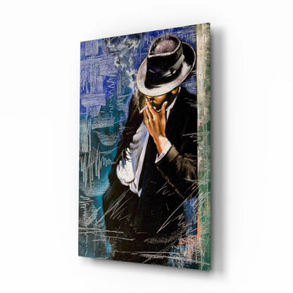 Michael Jackson fedora abstract canvas wall art print