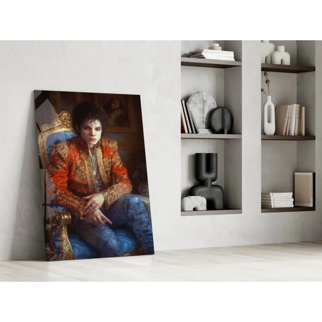 Michael Jackson regal portrait glass wall art canvas print