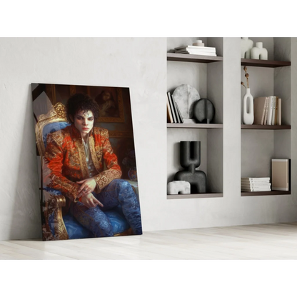 Michael Jackson regal portrait glass wall art canvas print