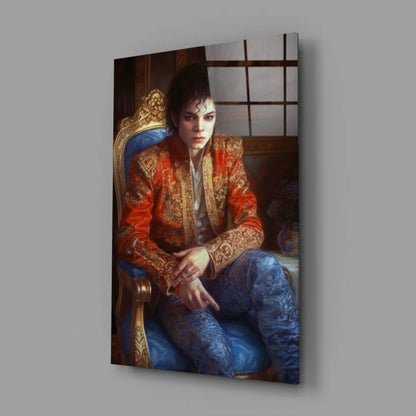 Michael Jackson regal portrait glass wall art canvas print