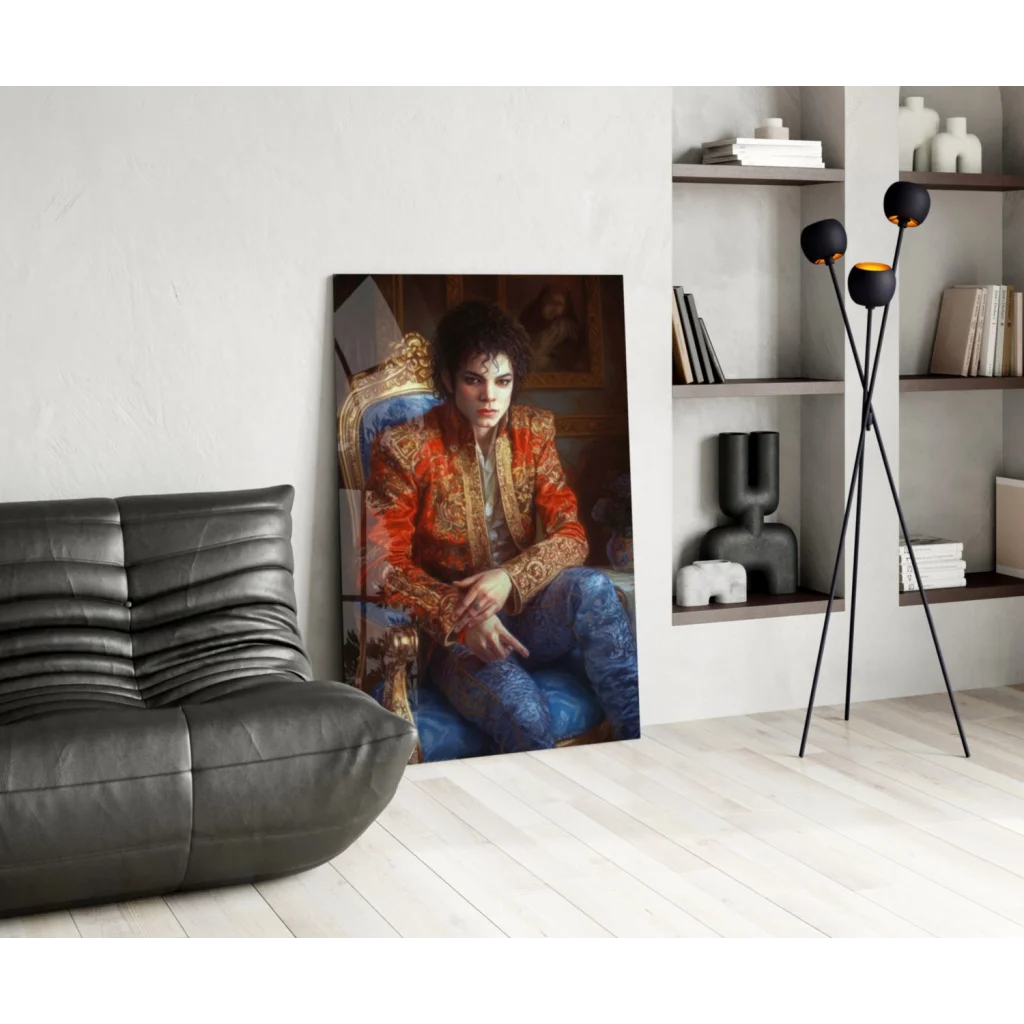 Michael Jackson regal portrait glass wall art on canvas