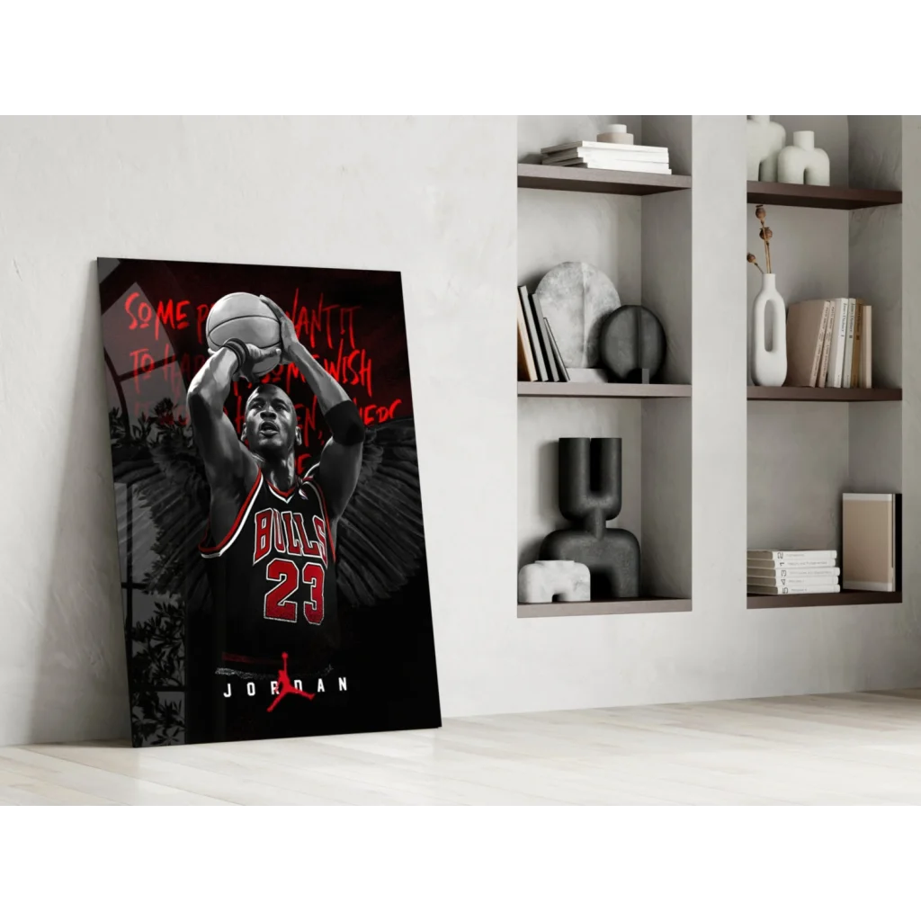 Michael Jordan Bulls 23 canvas wall art poster with wings
