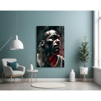 Michael Jordan Canvas Wall Art in Bold Black and Red | Contemporary Home Wall Art | vintageantiquesgifts.com