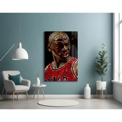 Michael Jordan Typography Wall Art Canvas Print Red Bulls Jersey | Contemporary Home Wall Art | vintageantiquesgifts.com