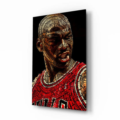Michael Jordan Typography Wall Art Canvas Print Red Bulls Jersey | Insigneart USA | vintageantiquesgifts.com