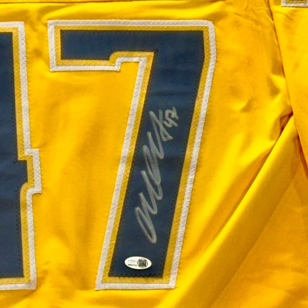 Michael McCarron autographed Nashville gold hockey jersey #47 JSA