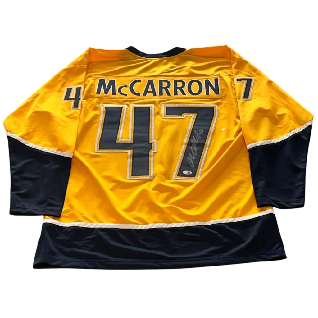 Michael McCarron autographed gold #47 Nashville hockey jersey