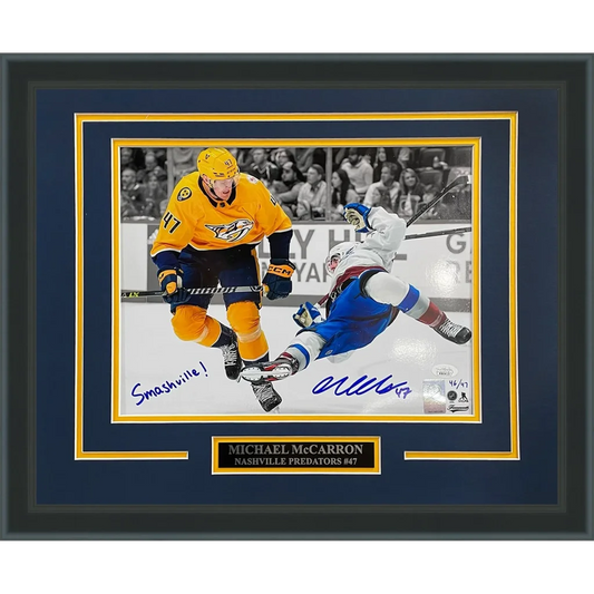 Signed Michael McCarron Nashville Predators deluxe framed 11x14 photo