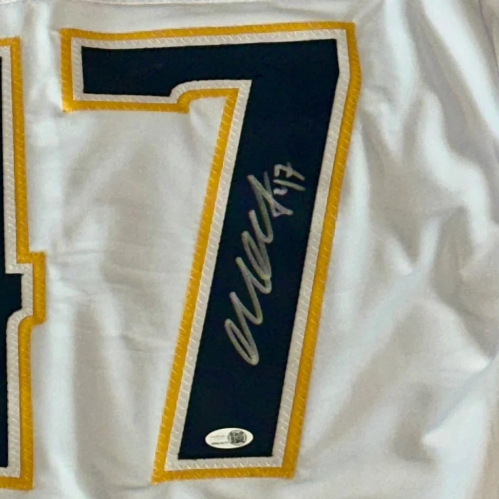 Michael McCarron autographed white Nashville hockey jersey with #47 patch
