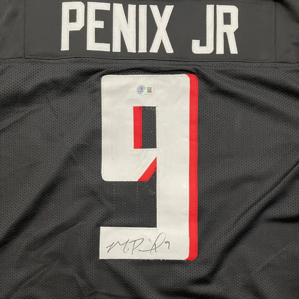 Michael Penix autographed Atlanta custom jersey with black mesh and number 9