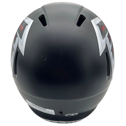 Michael Penix Atlanta Falcons autographed replica helmet with black matte finish and lightning bolts