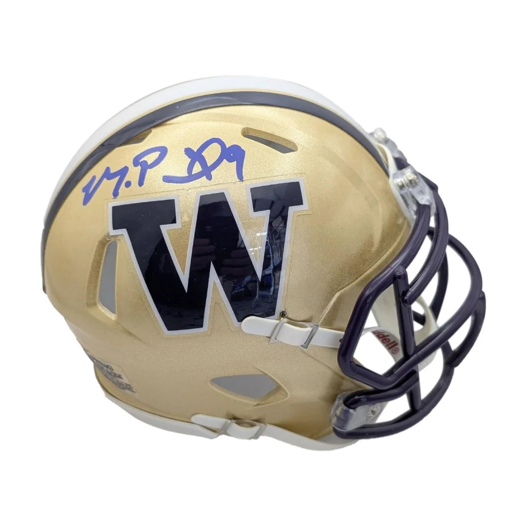 Signed Michael Penix Washington Huskies Riddell Speed Mini Helmet