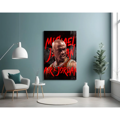 Michael Jordan Air Jordan Canvas Wall Art Red Black Print | Contemporary Home Wall Art | vintageantiquesgifts.com