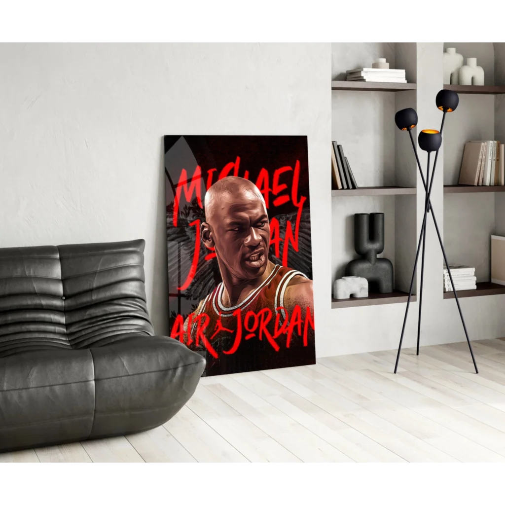 Michael Jordan Air Jordan wall art canvas print in red black