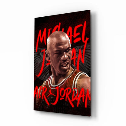 Michael Jordan Air Jordan Canvas Wall Art Red Black Print | Modern Wall Art Decor | vintageantiquesgifts.com