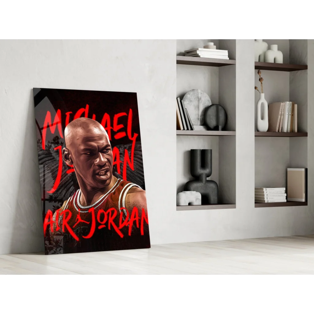 Michael Jordan Air Jordan red black canvas wall art print