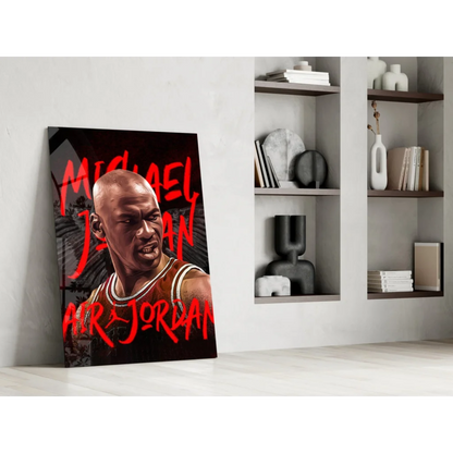 Michael Jordan Air Jordan red black canvas wall art print