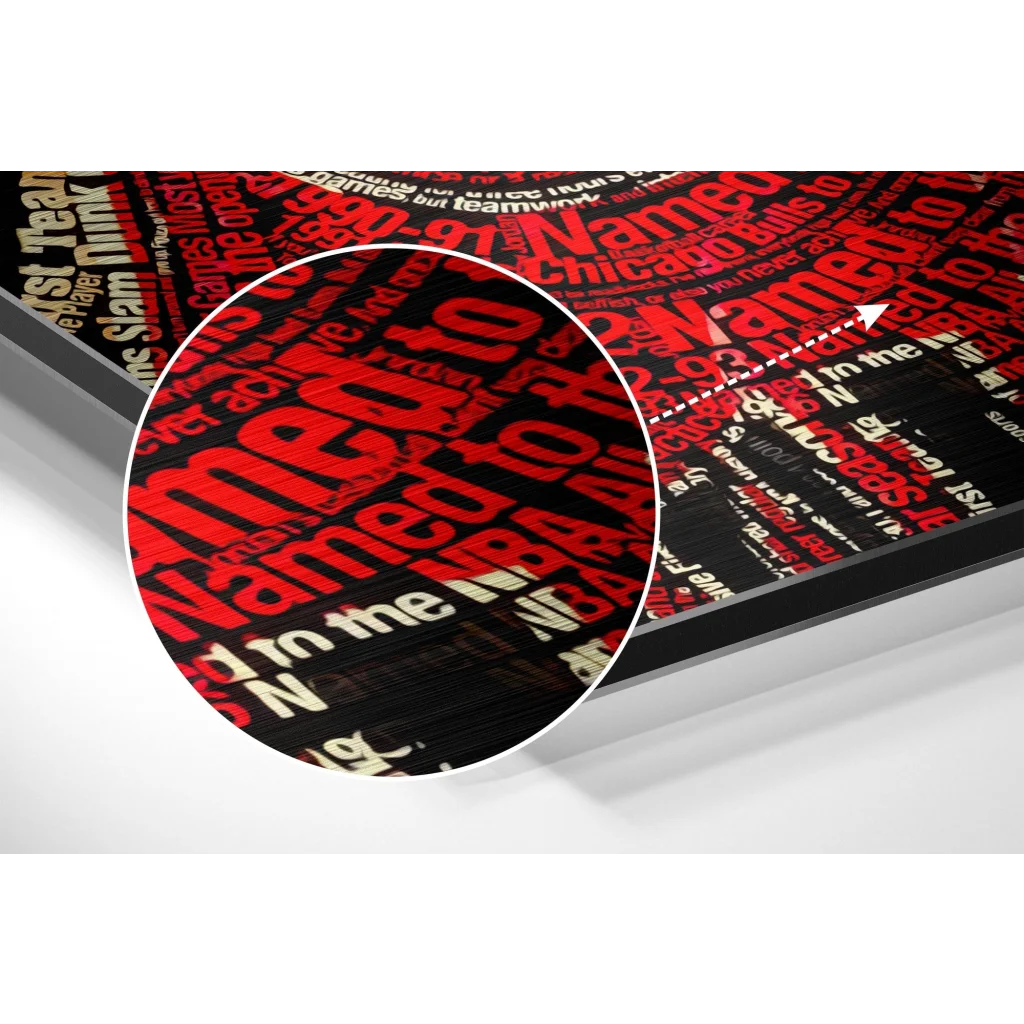 Chicago Bulls Legend on brushed aluminium dibond print