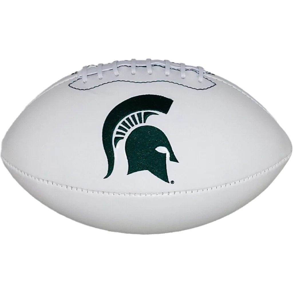 Michigan State Spartans White Leather Autograph Football | Creative Sports | vintageantiquesgifts.com