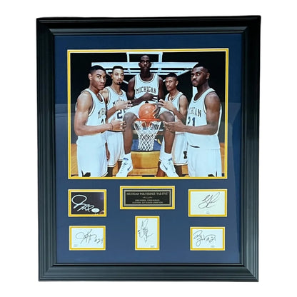 Michigan Wolverines Fab Five deluxe framed poster with autographs