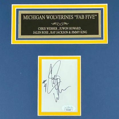 Michigan Wolverines Fab Five deluxe framed poster with signed autographs