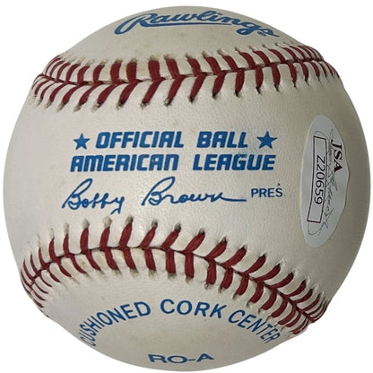 Mickey Mantle autographed official baseball with cork center, red stitching, JSA certified