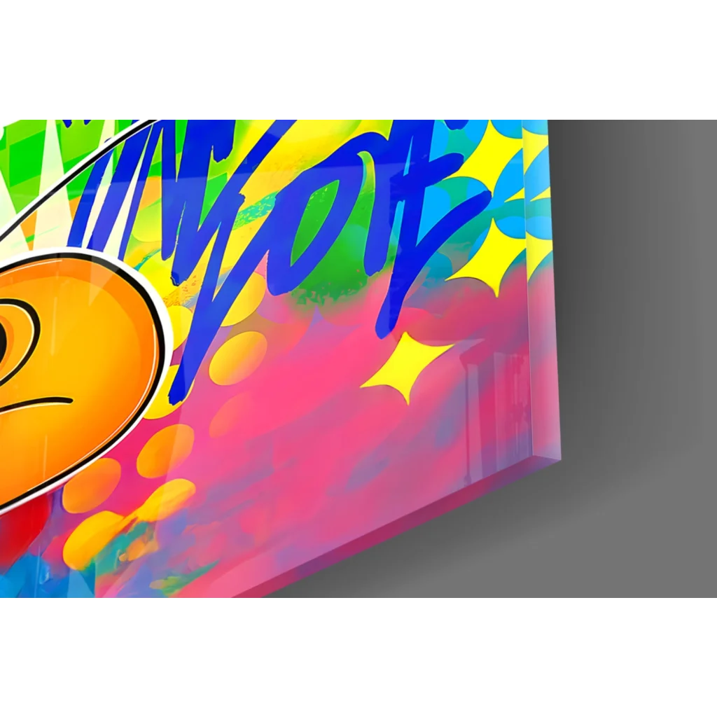 Mickey Mouse luxury graffiti wall art with vibrant pop-art smiley face