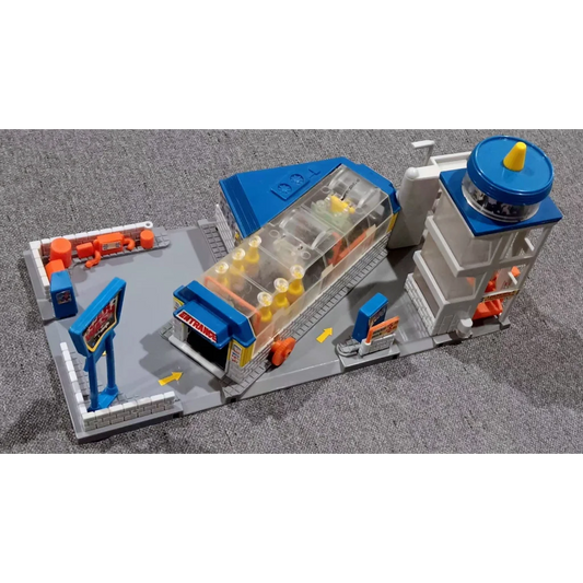 Vintage 1989 Micro Machines Action Playset with Lego city gas station