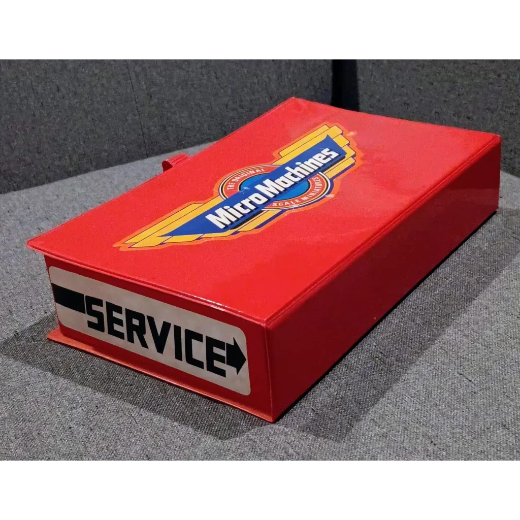 Red vintage Micro Machines city service center sign in 1987 action playset
