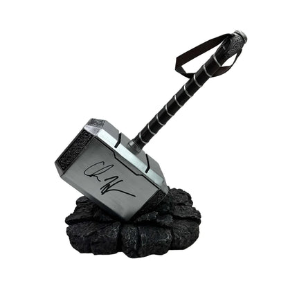 Mighty Thor hammer replica with black handle, silver head, Marvel details