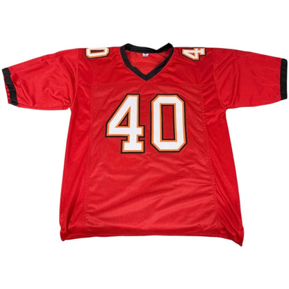 Mike Alstott autographed Tampa Bay Buccaneers custom jersey red #40