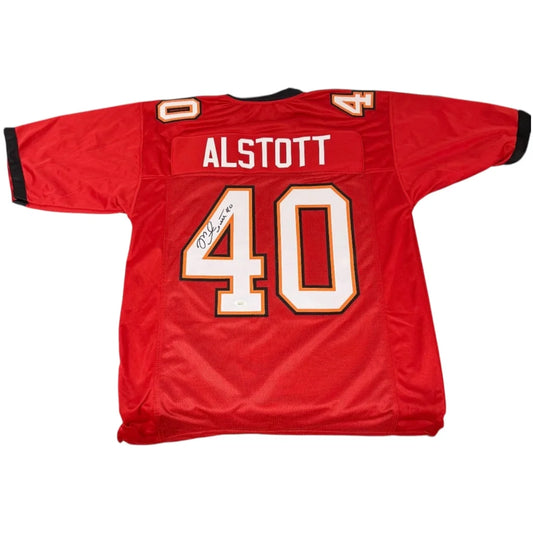 Mike Alstott autographed Tampa Bay Buccaneers custom jersey, red #40