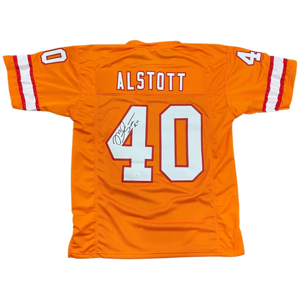 Mike Alstott autographed Tampa Bay Buccaneers Creamsicle #40 jersey back