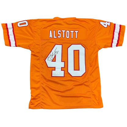 Mike Alstott autographed Tampa Bay Buccaneers Creamsicle #40 jersey back