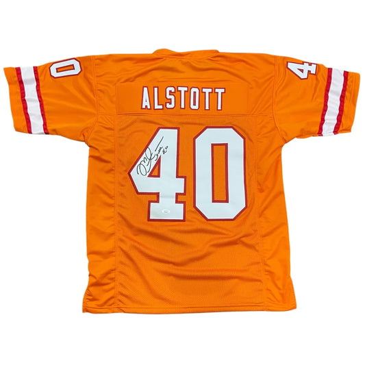 Mike Alstott autographed Tampa Bay Buccaneers Creamsicle #40 jersey back