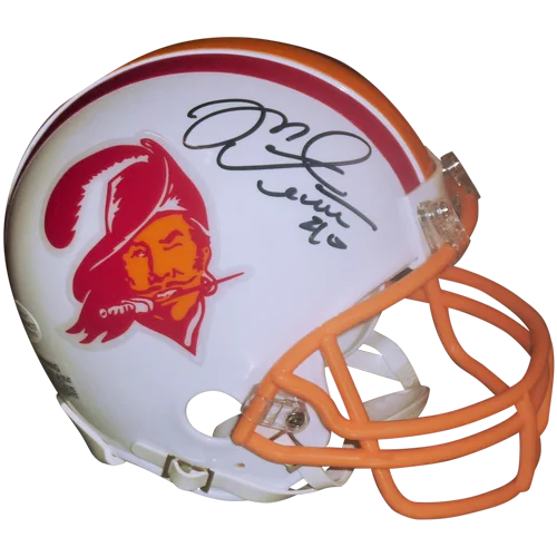 Mike Alstott autographed Tampa Bay Buccaneers throwback white mini helmet signed by JSA