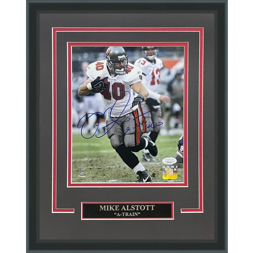Mike Alstott autographed Tampa Bay Buccaneers framed 8x10 photo